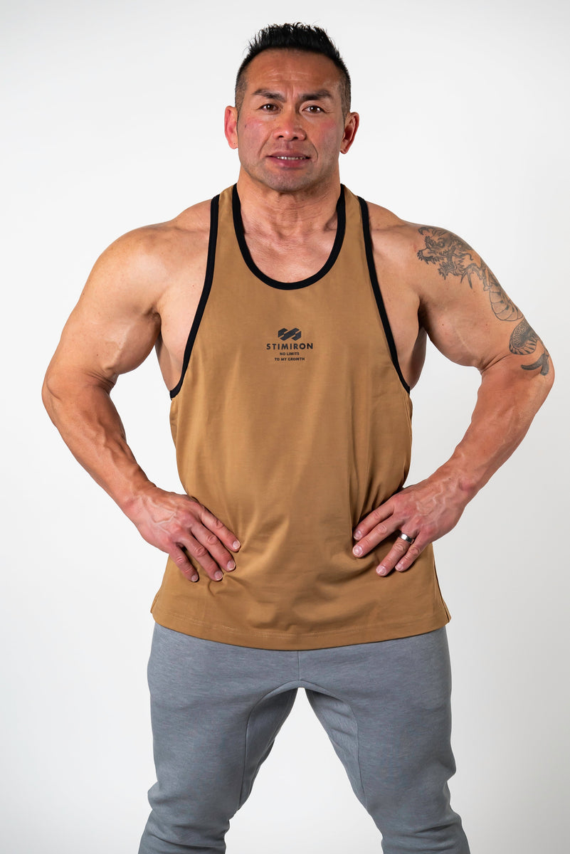 STIMIRON STRINGER TANK TOP - BEIGE | 山岸秀匡 STIMIRON