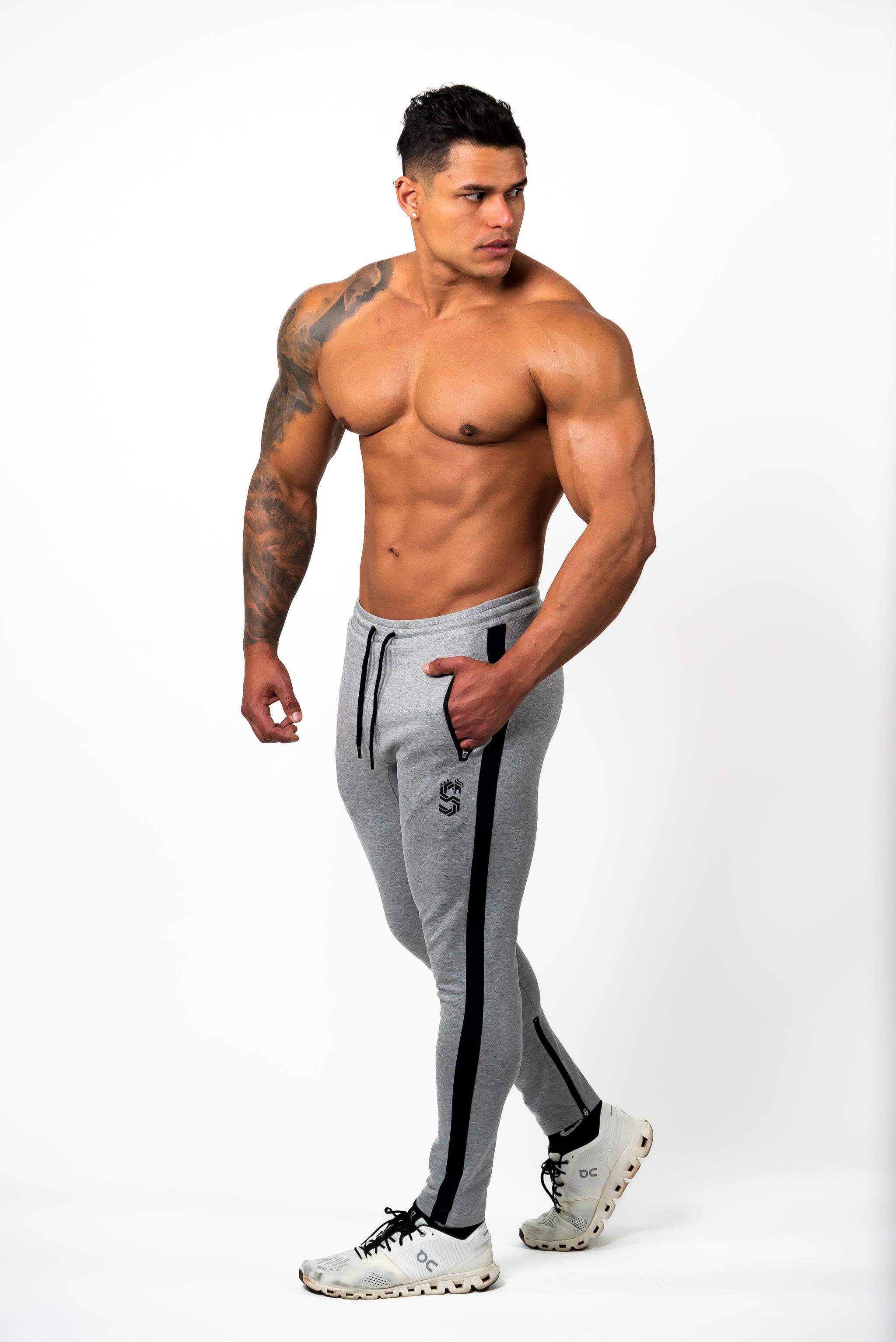 DRAGON REFLECTOR LOGO FIT PANTS - GRAY – STIMIRON